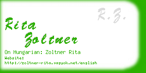 rita zoltner business card